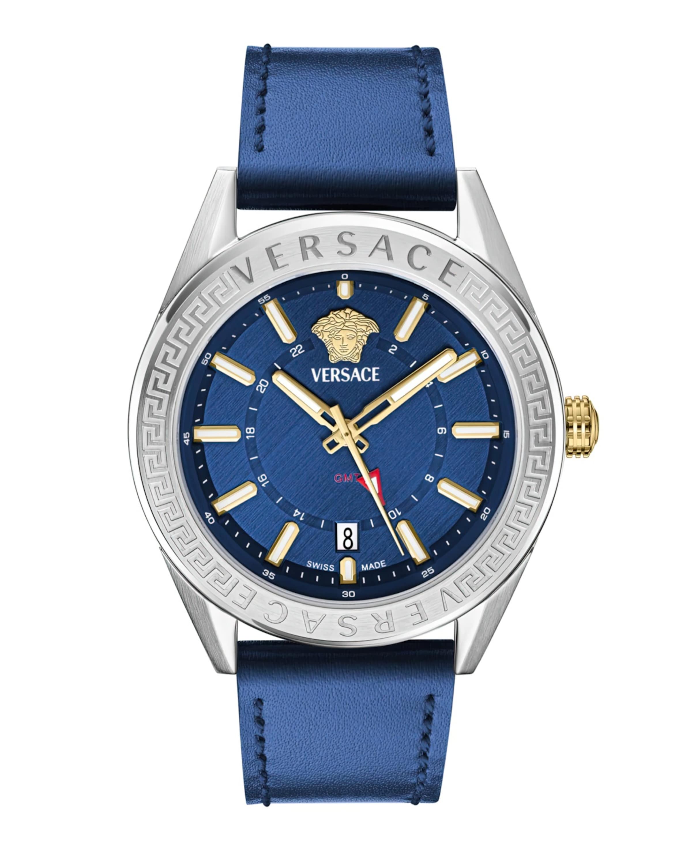 VERSACE Uhr 'V-CODE' in blau / silber, Produktansicht