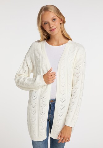 MYMO Knit Cardigan in White: front