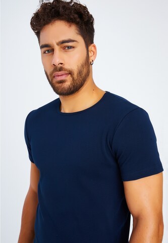 Leif Nelson T-Shirt Rundhals in Blau