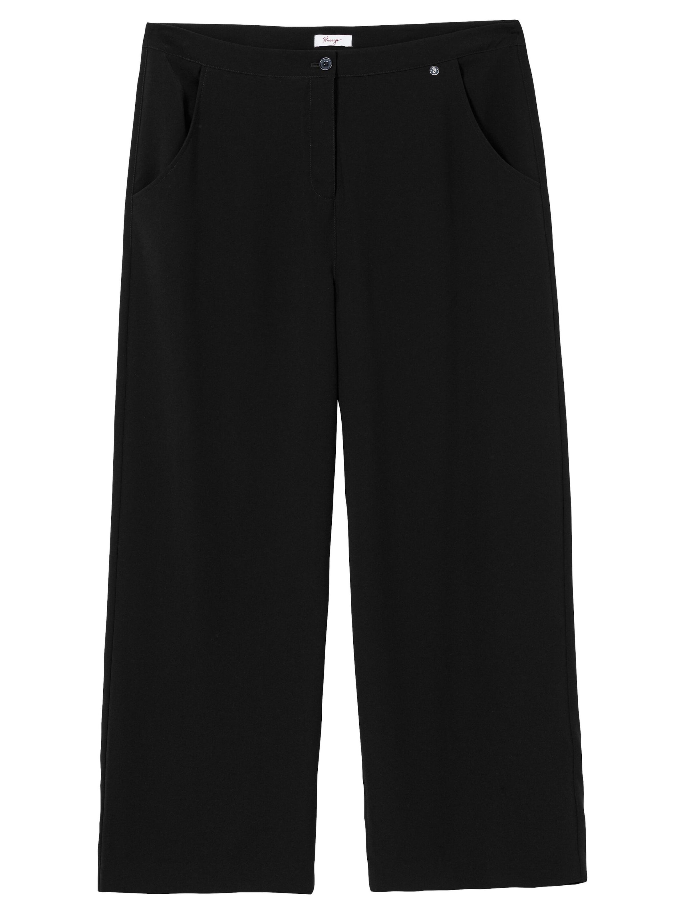 Wide leg Pantaloni 'Ella' de la SHEEGO pe negru: față