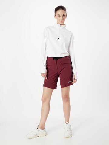 ADIDAS TERREX Tapered Sportbroek 'Utilitas Zip-Off' in Rood