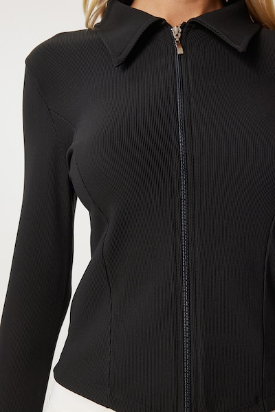 Happiness İstanbul Strickjacke in S-M in schwarz, Produktansicht