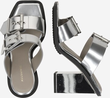 AllSaints - Zapatos abiertos 'CAMILLE' en plata