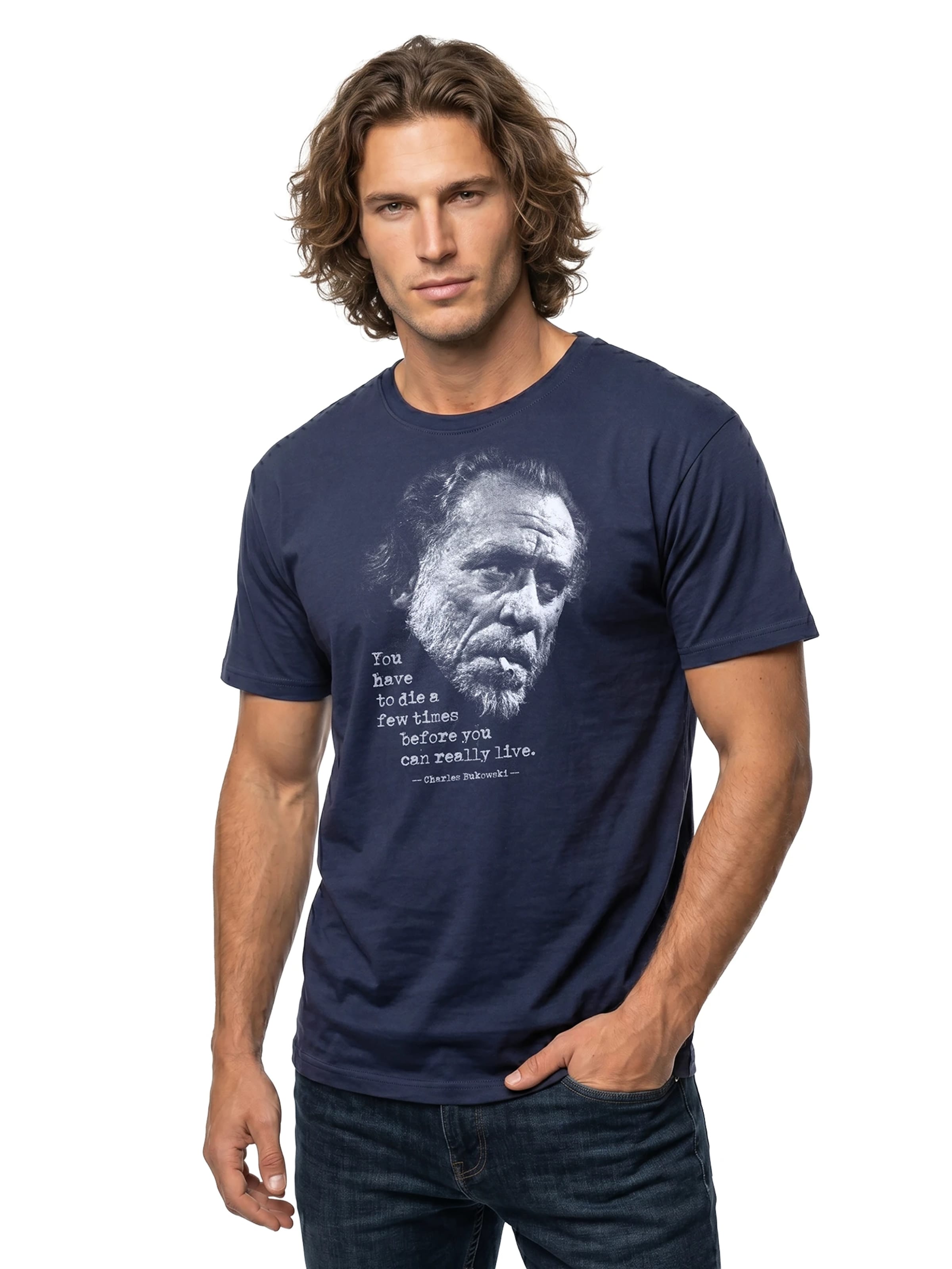 MAKAYA Shirt 'You have to die' in Blue: front