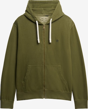 Superdry Sweatjacke 'Essential' in Grün: Vorderseite