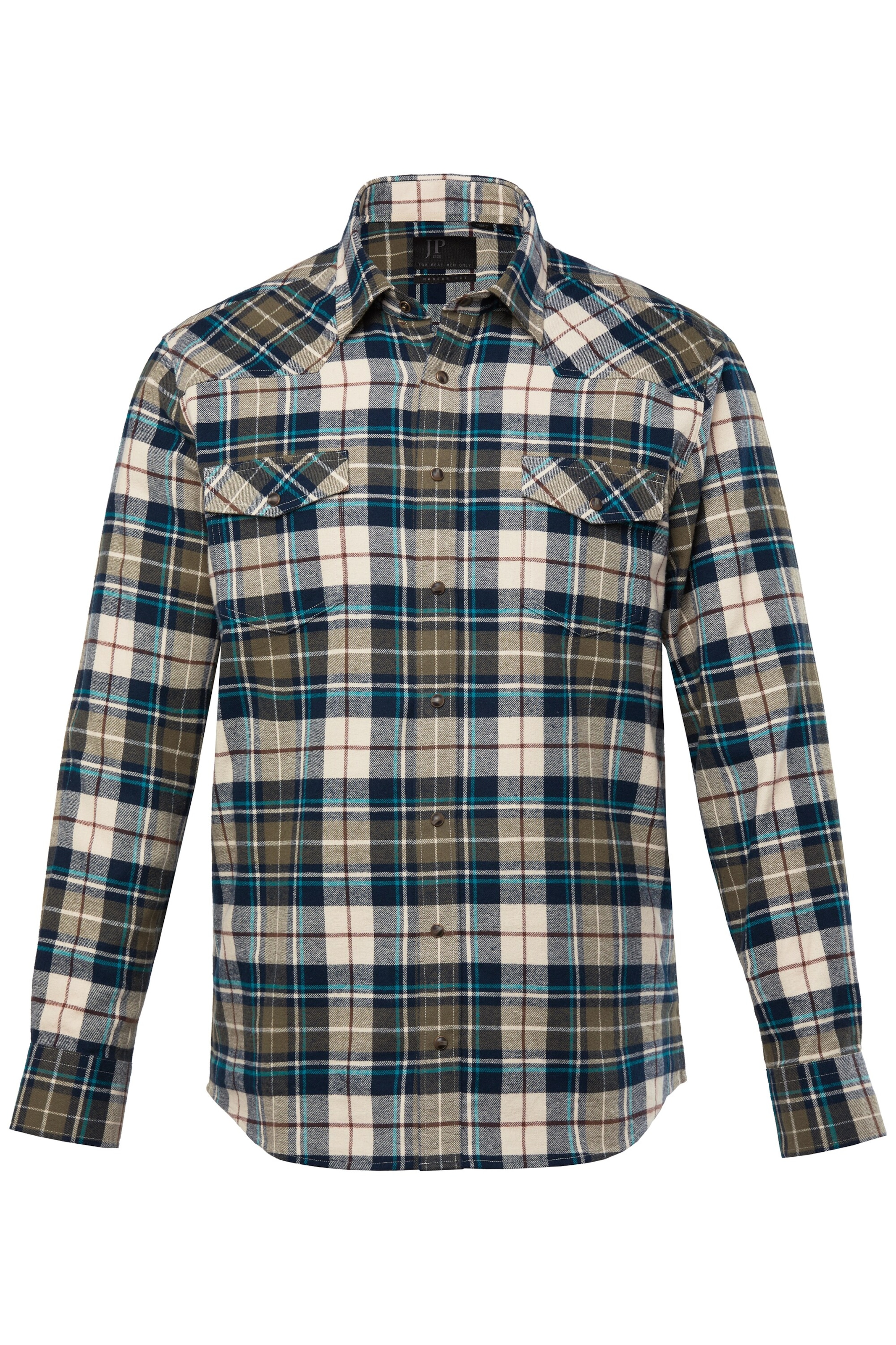 JP1880 Regular fit Overhemd in Groen: voorkant