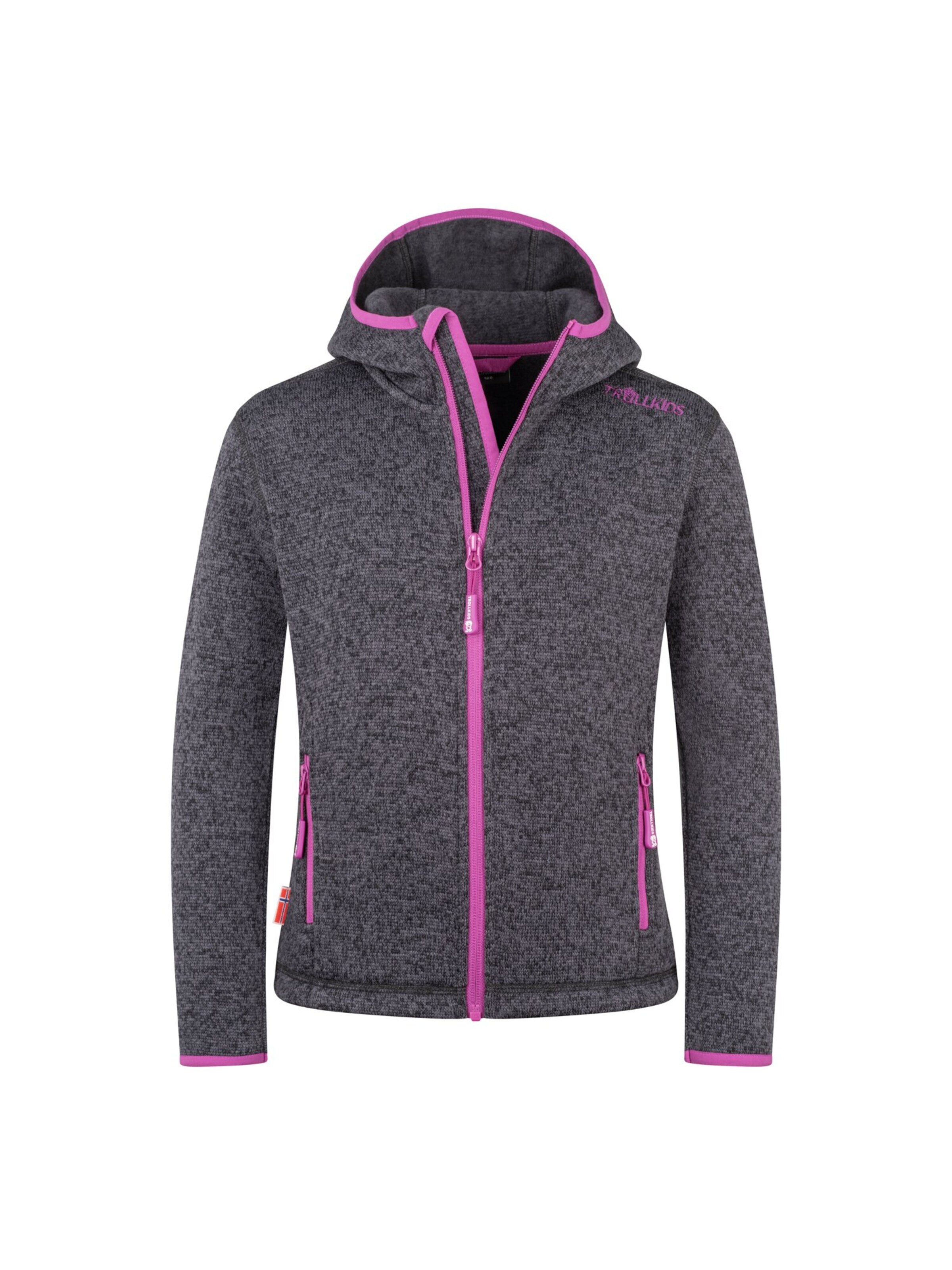 TROLLKIDS Fleece Jacket in Grey: front