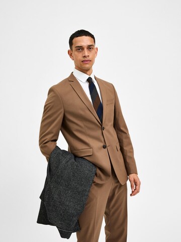 SELECTED HOMME Slim fit Blazer 'Logan' in Brown