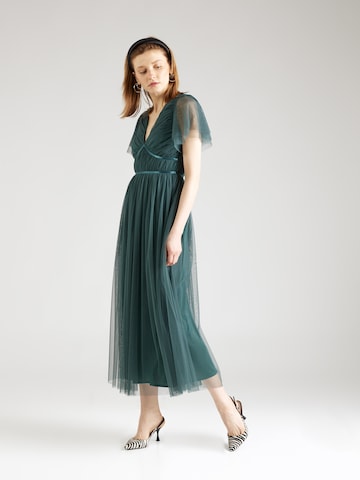 Maya Deluxe Evening Dress in Green: front