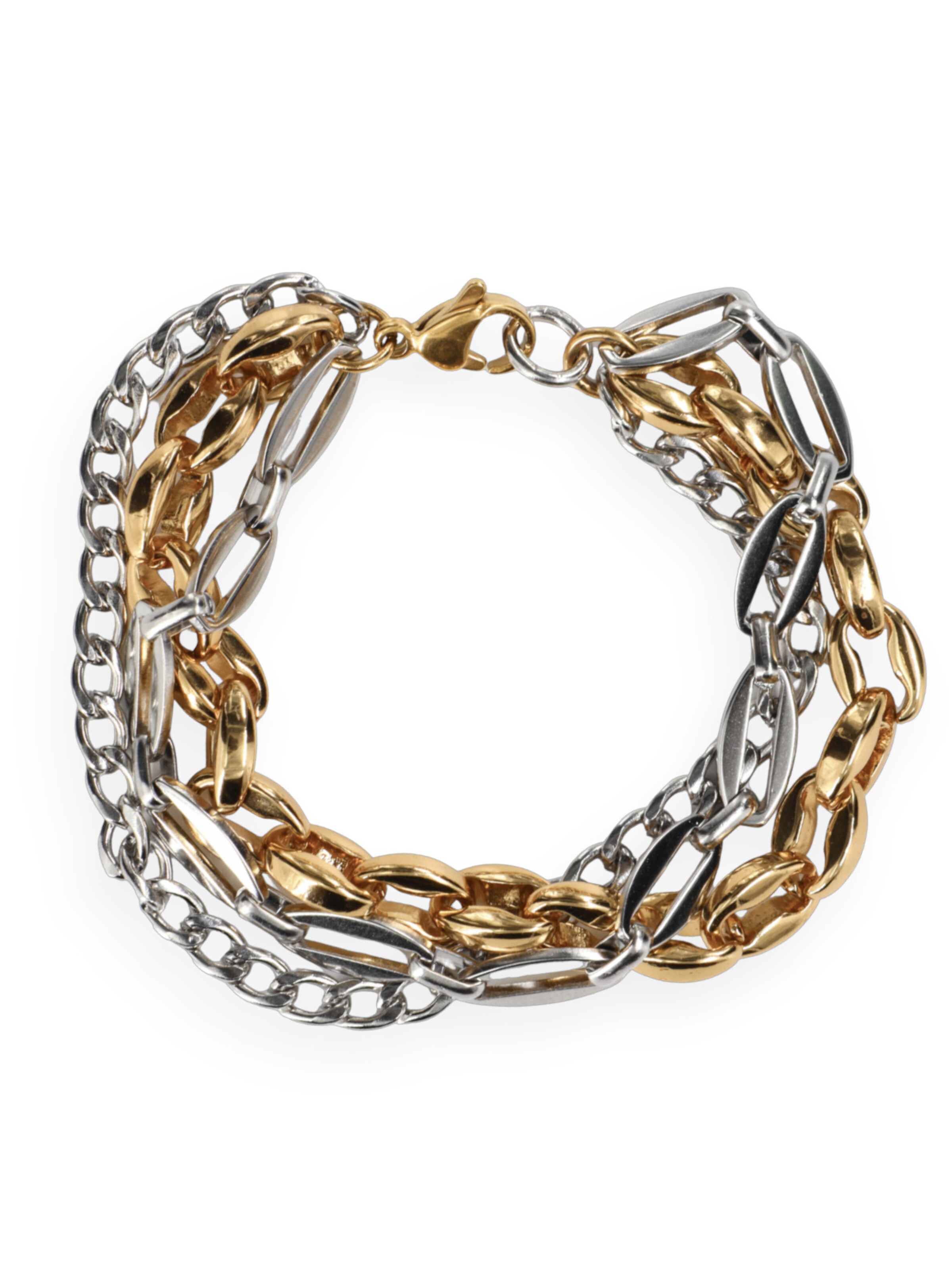 Fräulein Wunder Armband 'Bicolor Armkette Edelstahl Gold'‌‌‌‌‌‌‌‌ in Mischfarben: Vorderseite