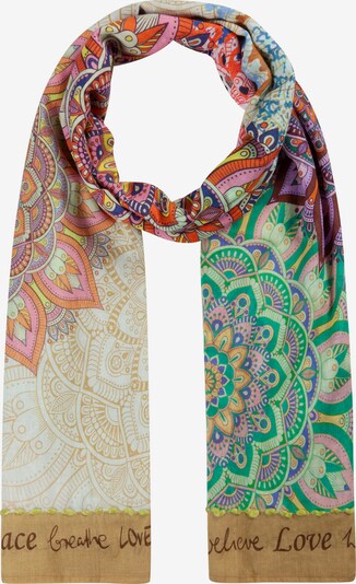 CODELLO Scarf 'ART SCHOOL' in Turquoise / Yellow / Orange / Pink, Item view