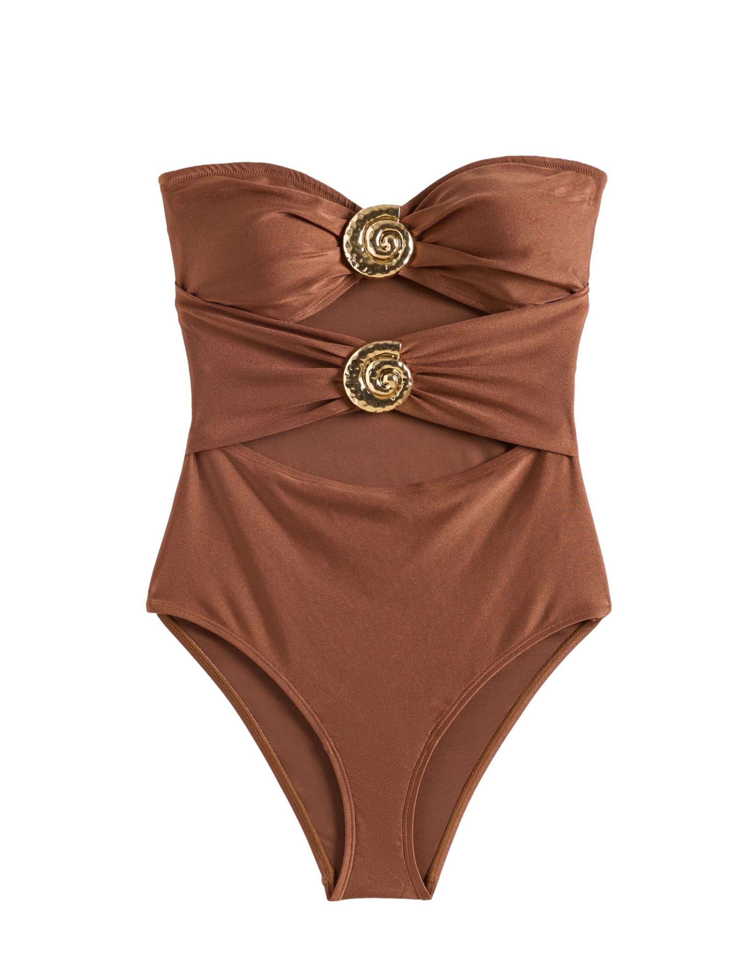 Bandeau Maillot de bain modelant Friends Like These en marron : devant