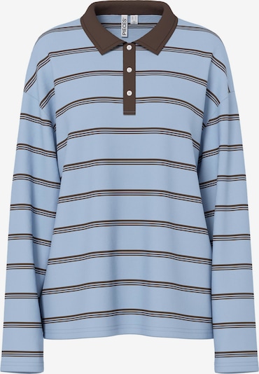 PIECES Poloshirt 'PCSadie' in blau / braun, Produktansicht