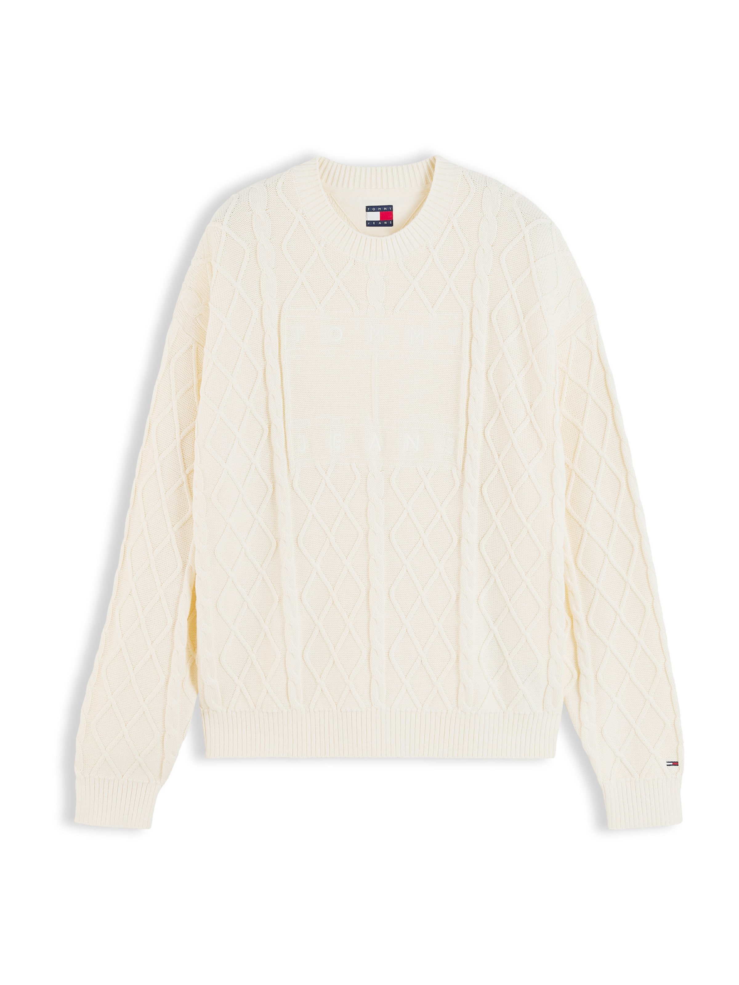 Tommy Jeans Trui in Beige: voorkant