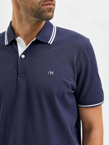 SELECTED HOMME Poloshirt 'Aze' in Blau