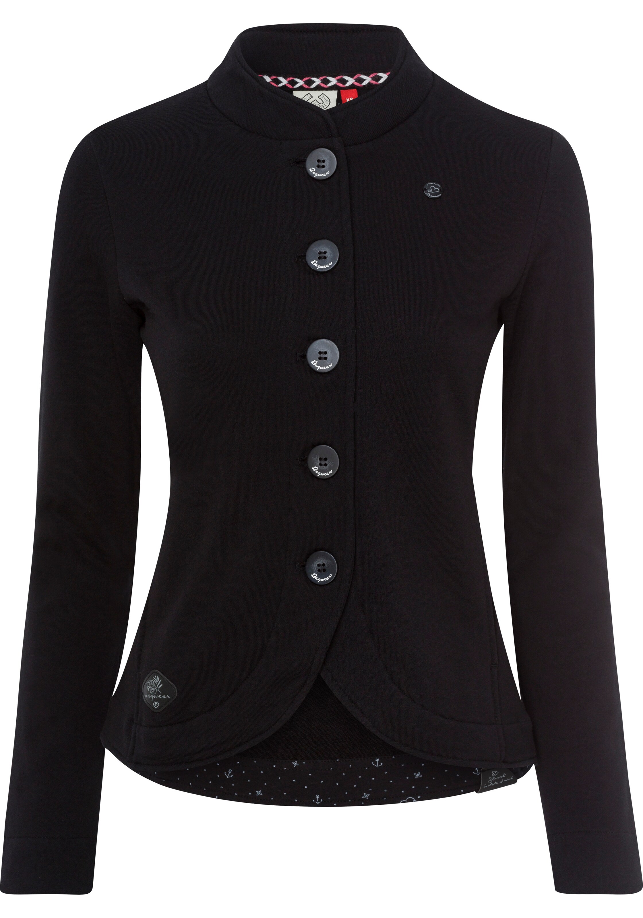 Ragwear Sweatjacke 'Avalina O' in Schwarz: Vorderseite