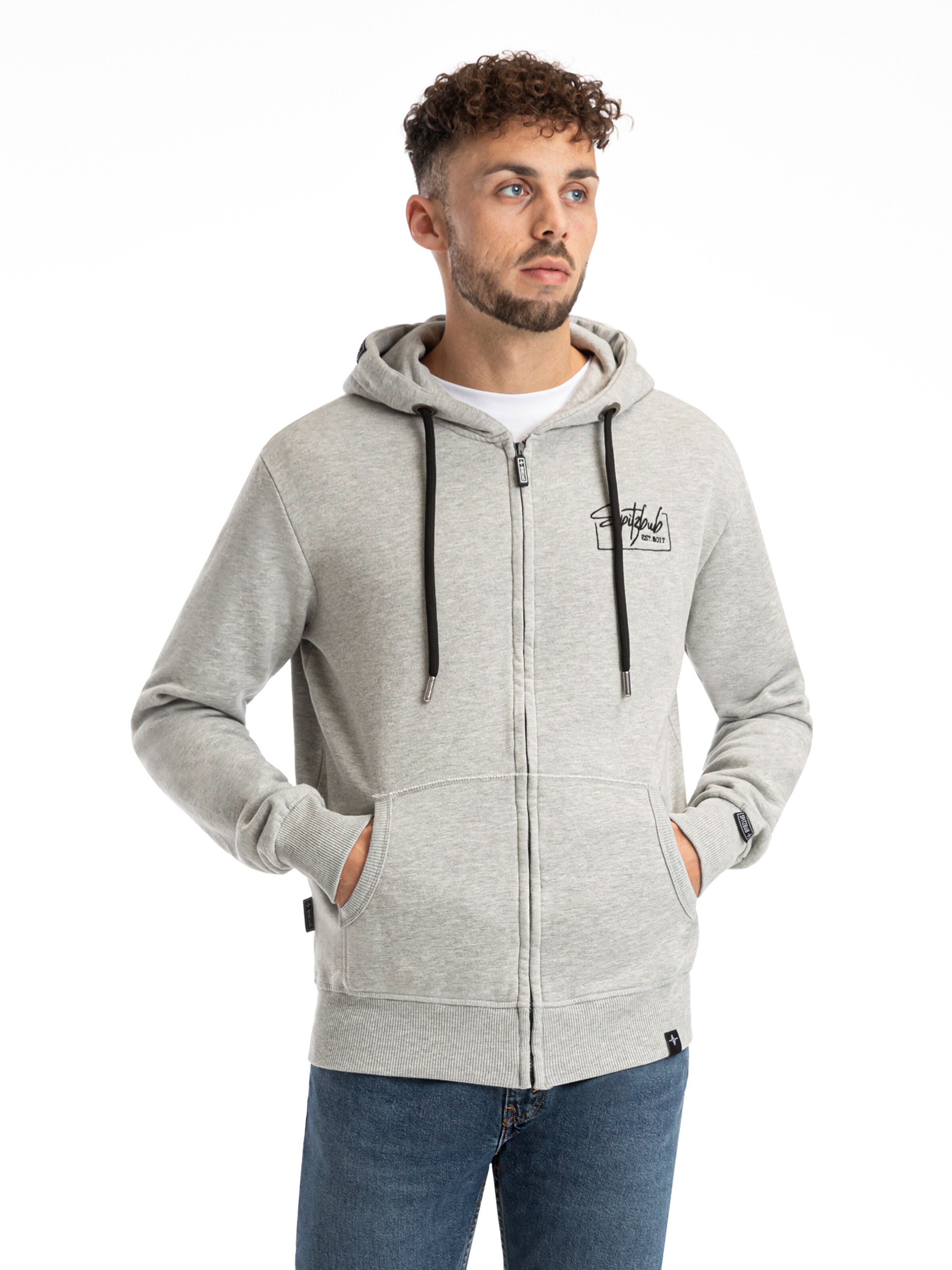 SPITZBUB Sweatjacke ' Valentin ' in Grau: Vorderseite