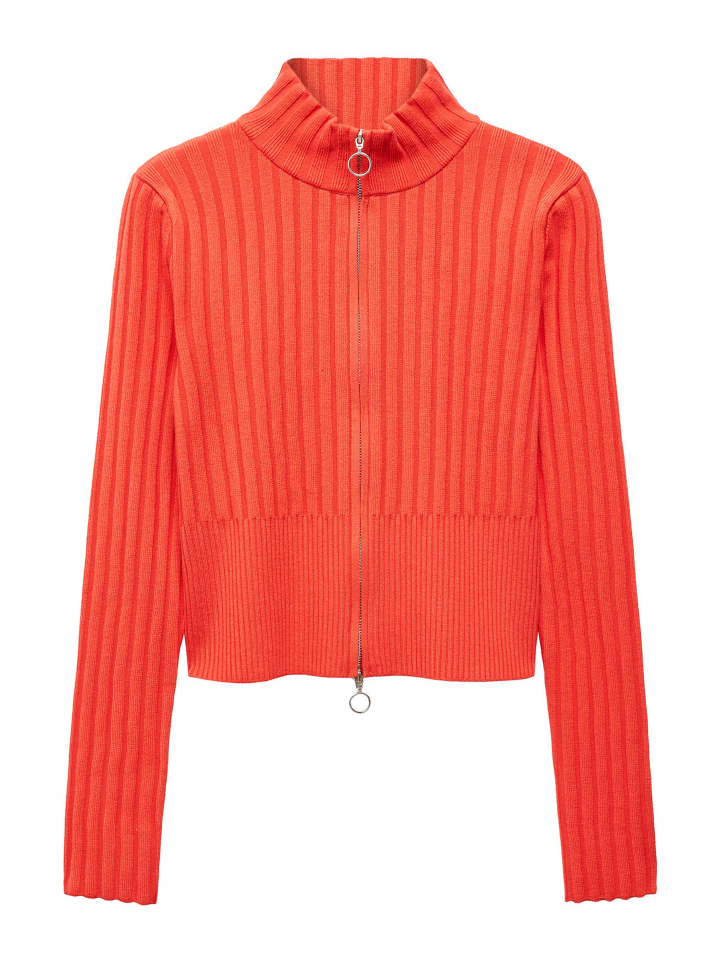 MANGO Gebreid vest 'Teriyaki' in Rood: voorkant