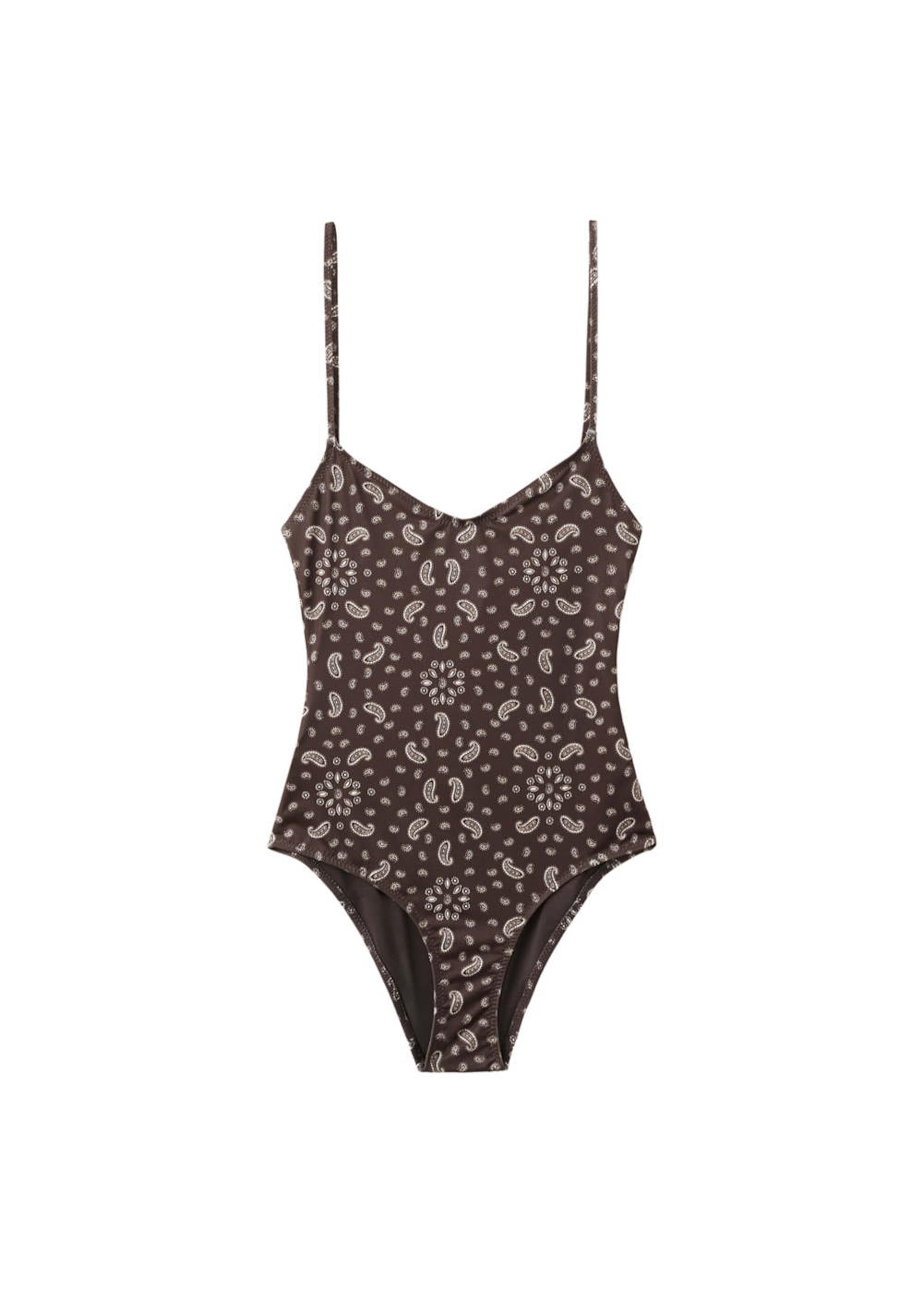 MANGO Swimsuit 'Bandano' in Brown: front