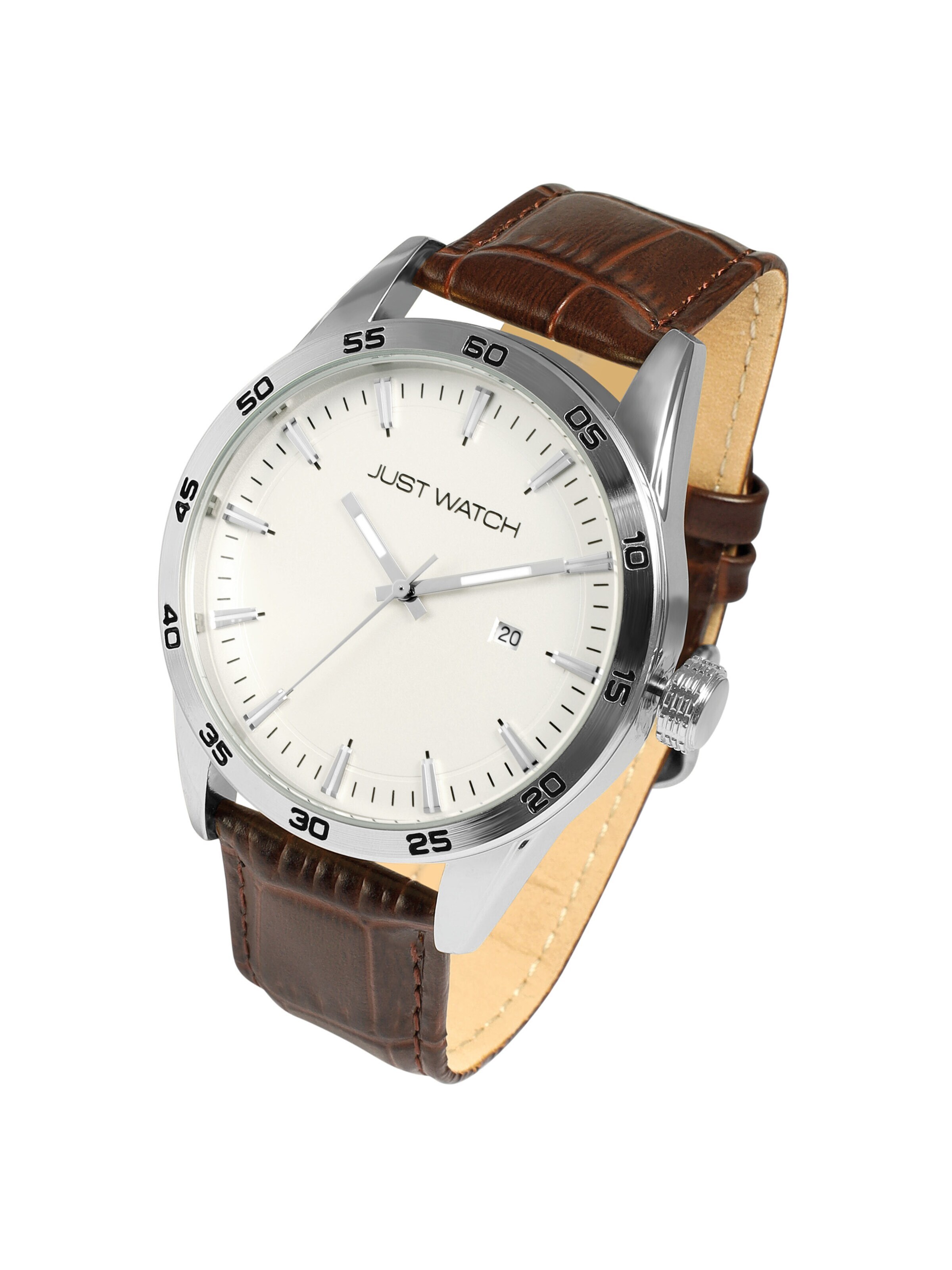 Just Watch Analog Watch 'Datumsanzeige' in Brown