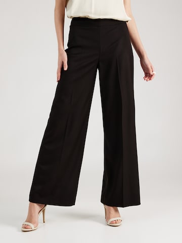 DRYKORN Wide leg Pleat-Front Pants 'BEFORE' in Black: front