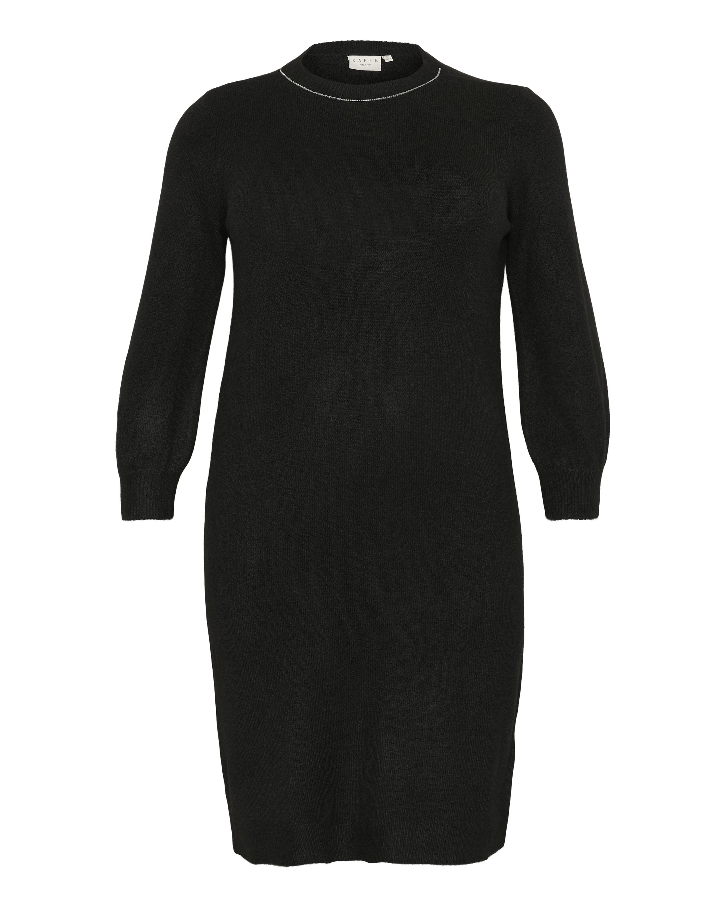 KAFFE CURVE Strikkjole 'Merida' i sort: forside