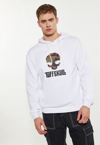 Sweat-shirt TUFFSKULL en blanc : devant