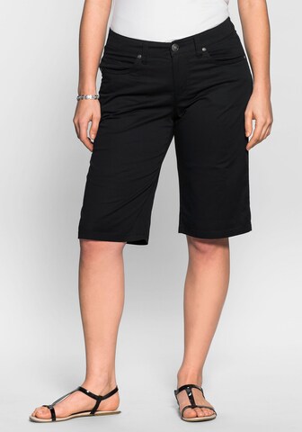 SHEEGO Regular Pants in Black: front