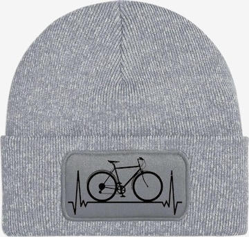 Youth Designz Mütze 'Heartbeat Fahrrad' in Grau: Vorderseite
