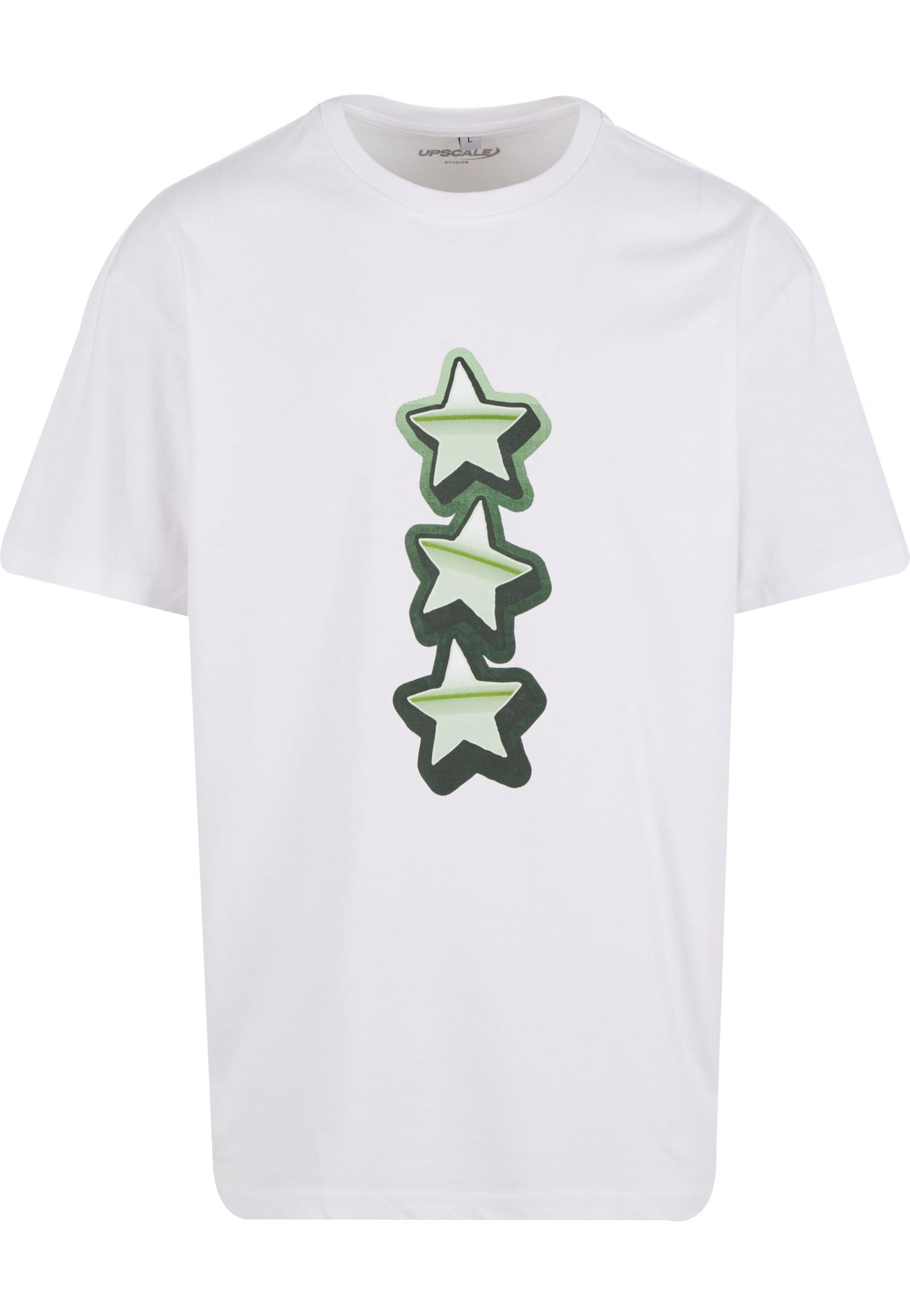 T-Shirt 'Peace&Love' MT Upscale en blanc : devant