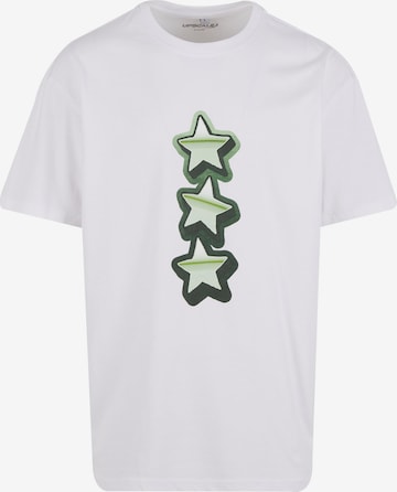 T-Shirt 'Peace&Love' MT Upscale en blanc : devant