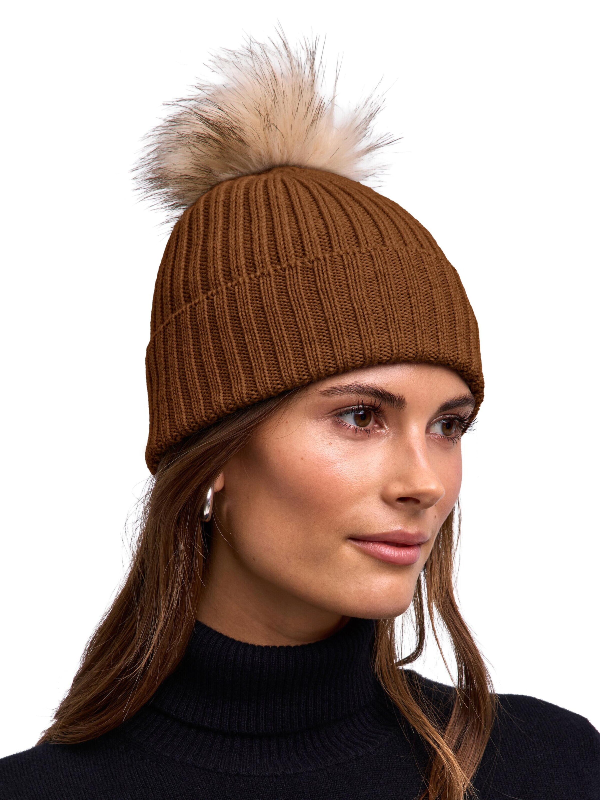 FALKE Beanie in Brown: front