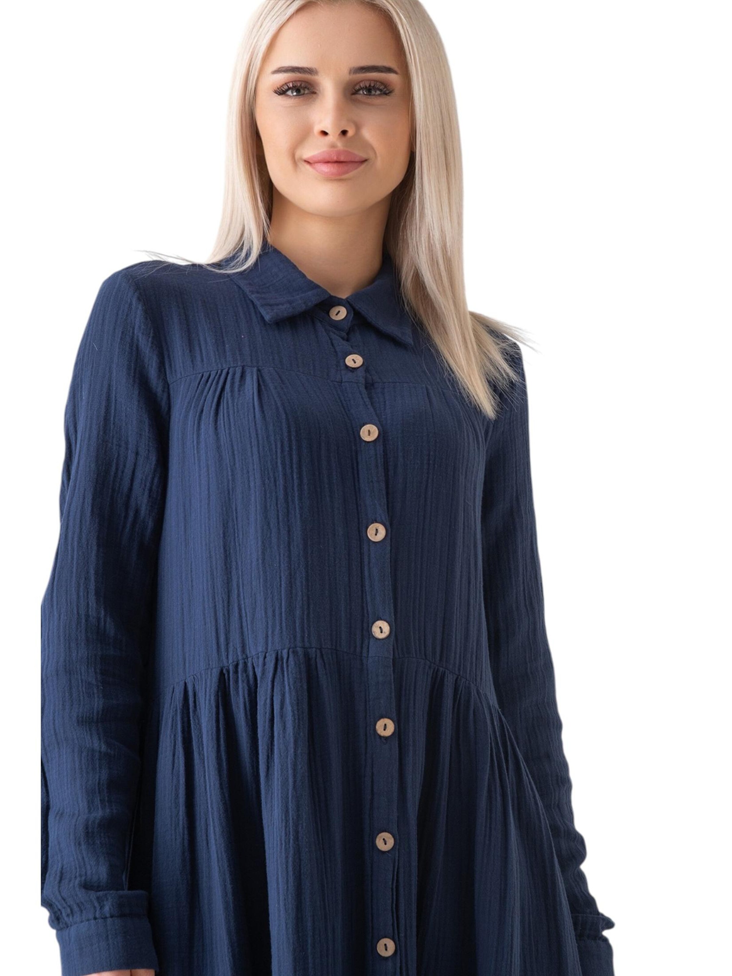 WENOR - Vestido camisero 'SABRA' en azul