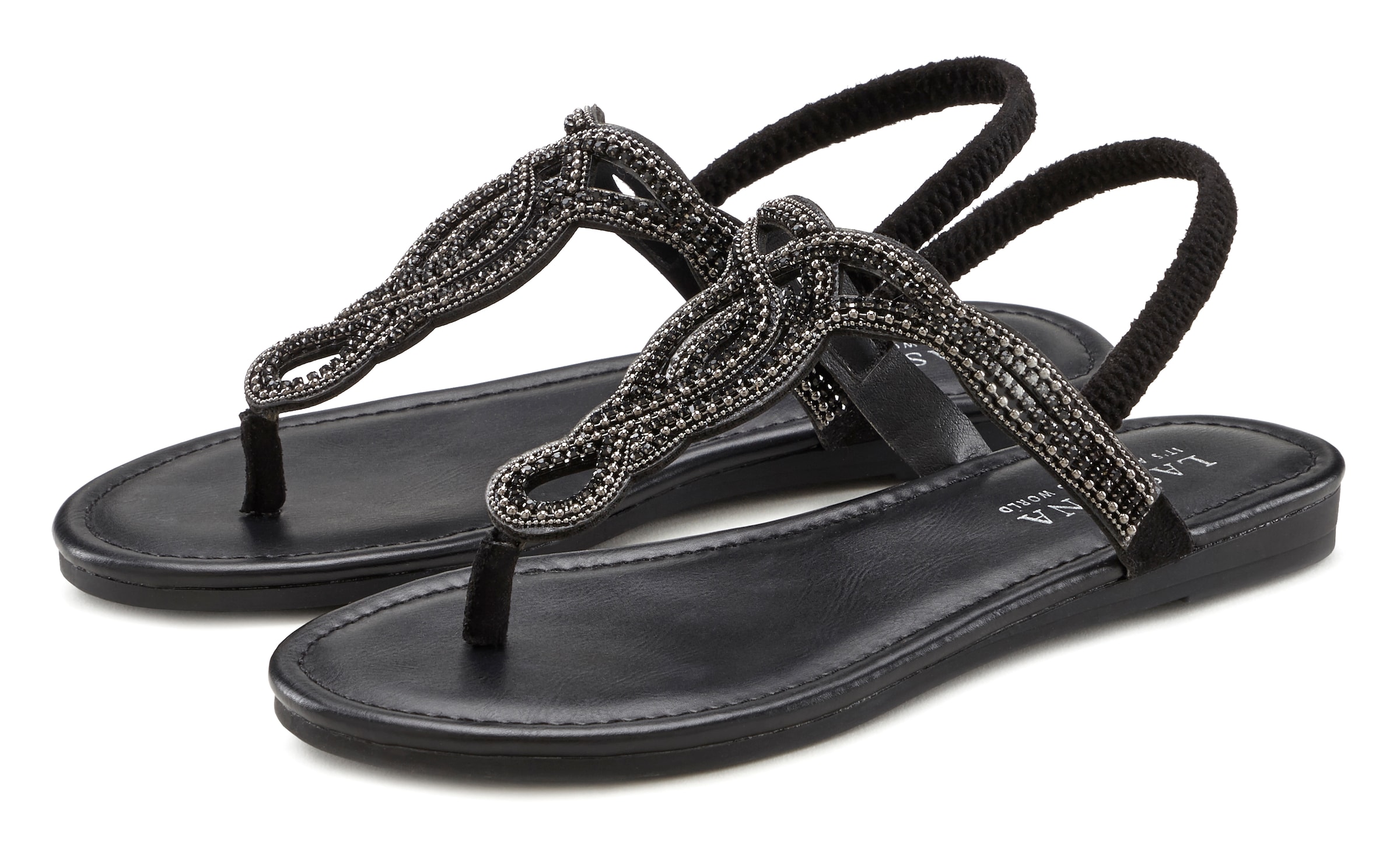 LASCANA Сандали в черно