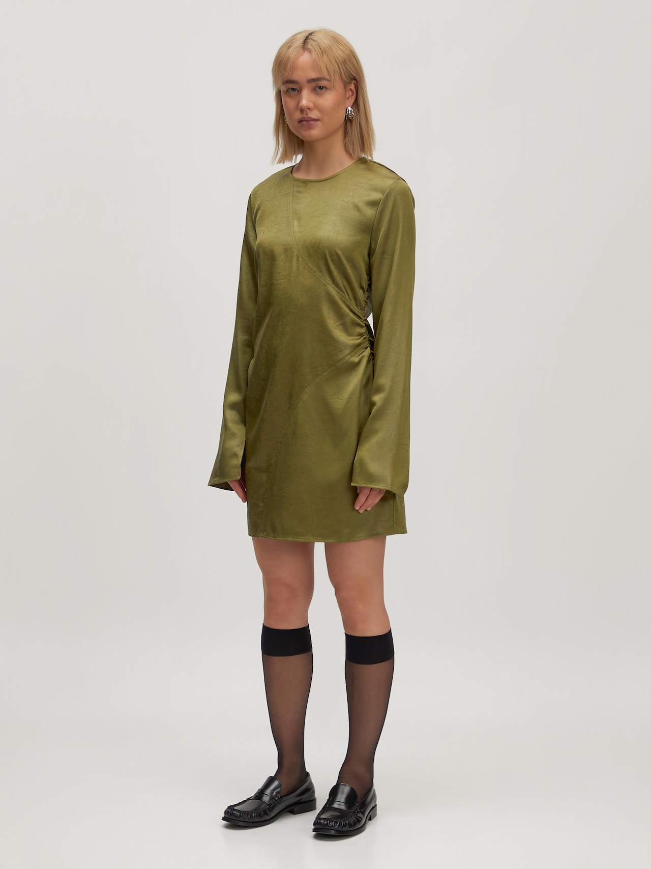 EDITED Cocktailjurk 'Jasmine' Olijfgroen