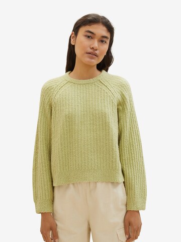 TOM TAILOR DENIM Sweater in Green: front