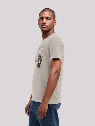 T-Shirt 'US National Parks Yellowstone Bear Playing Banjo' F4NT4STIC en beige