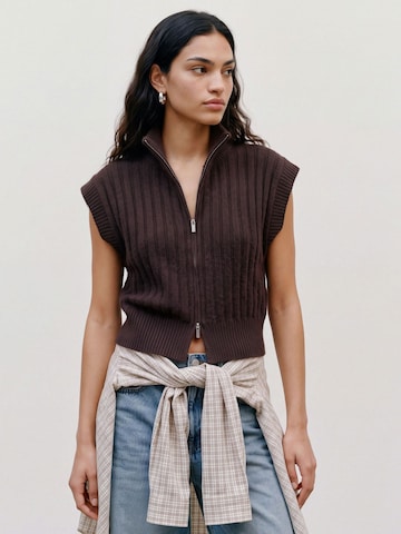 VERO MODA Strikvest 'VMBANG' i brun: forside