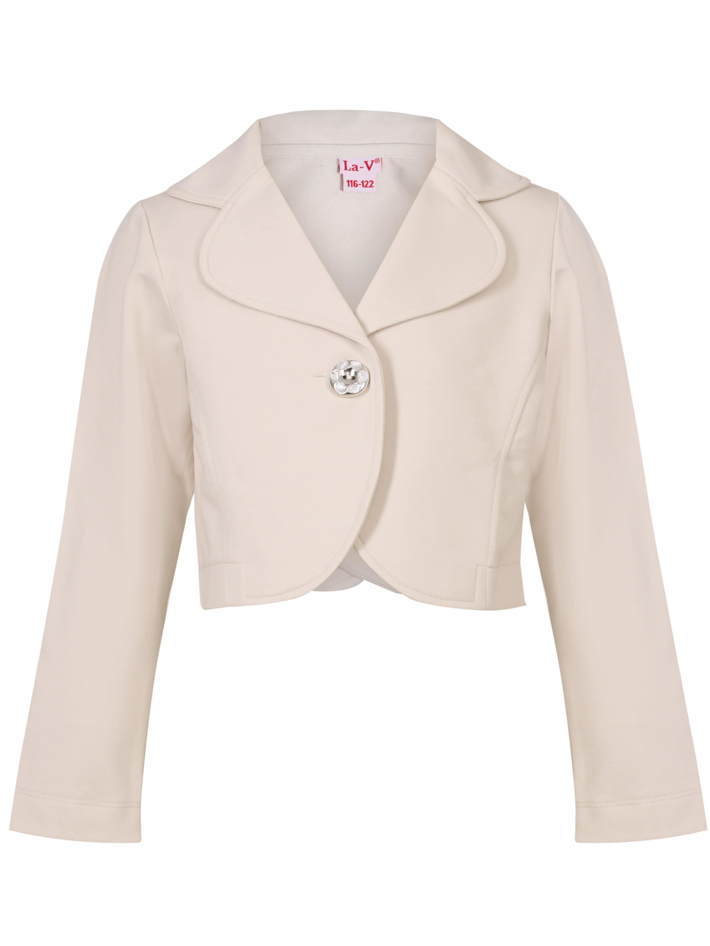 La V Bodywarmer 'Vest met klassie kraag' in Beige: voorkant