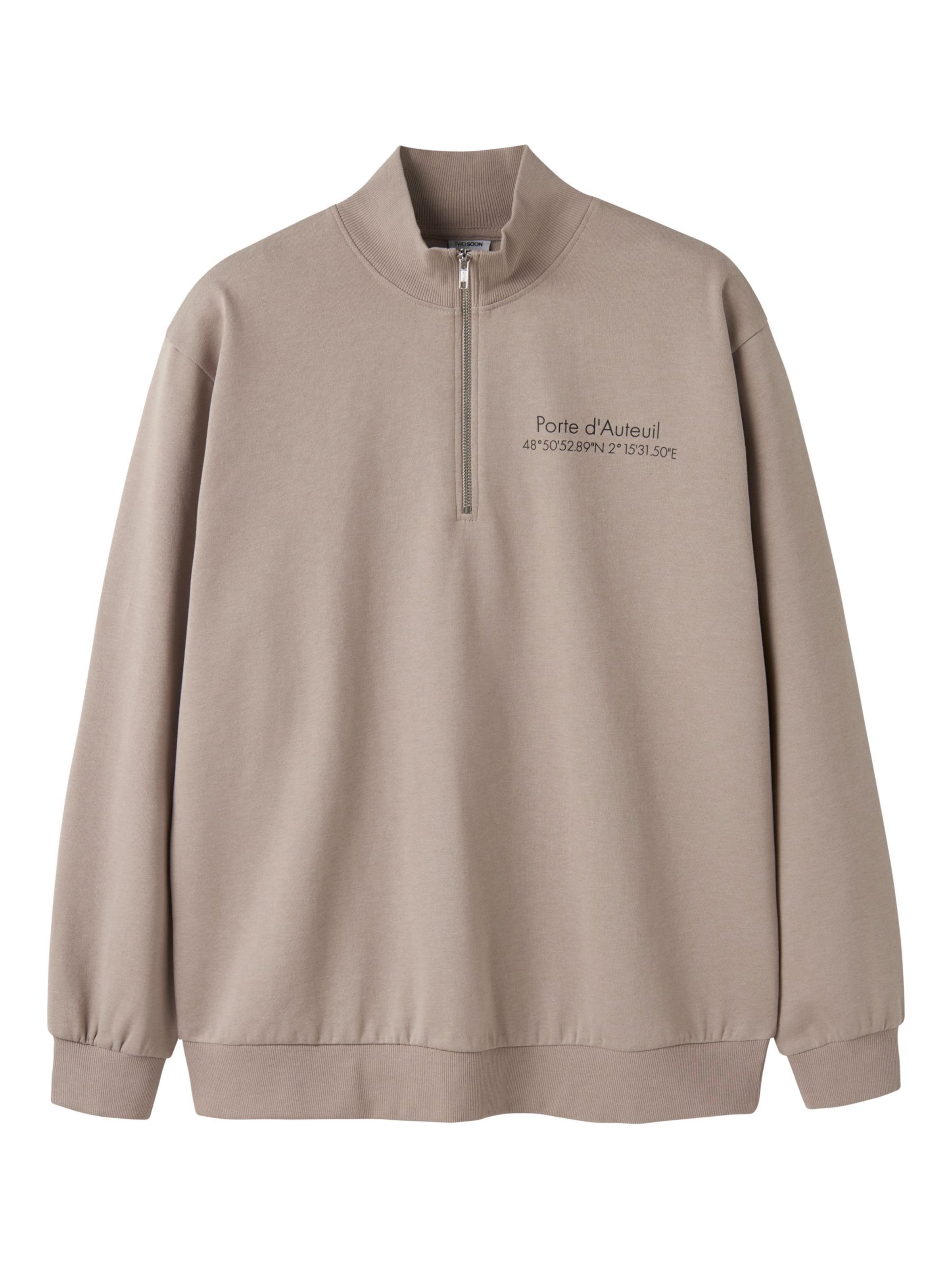 TWO SOON Sweatshirt in Brown: front