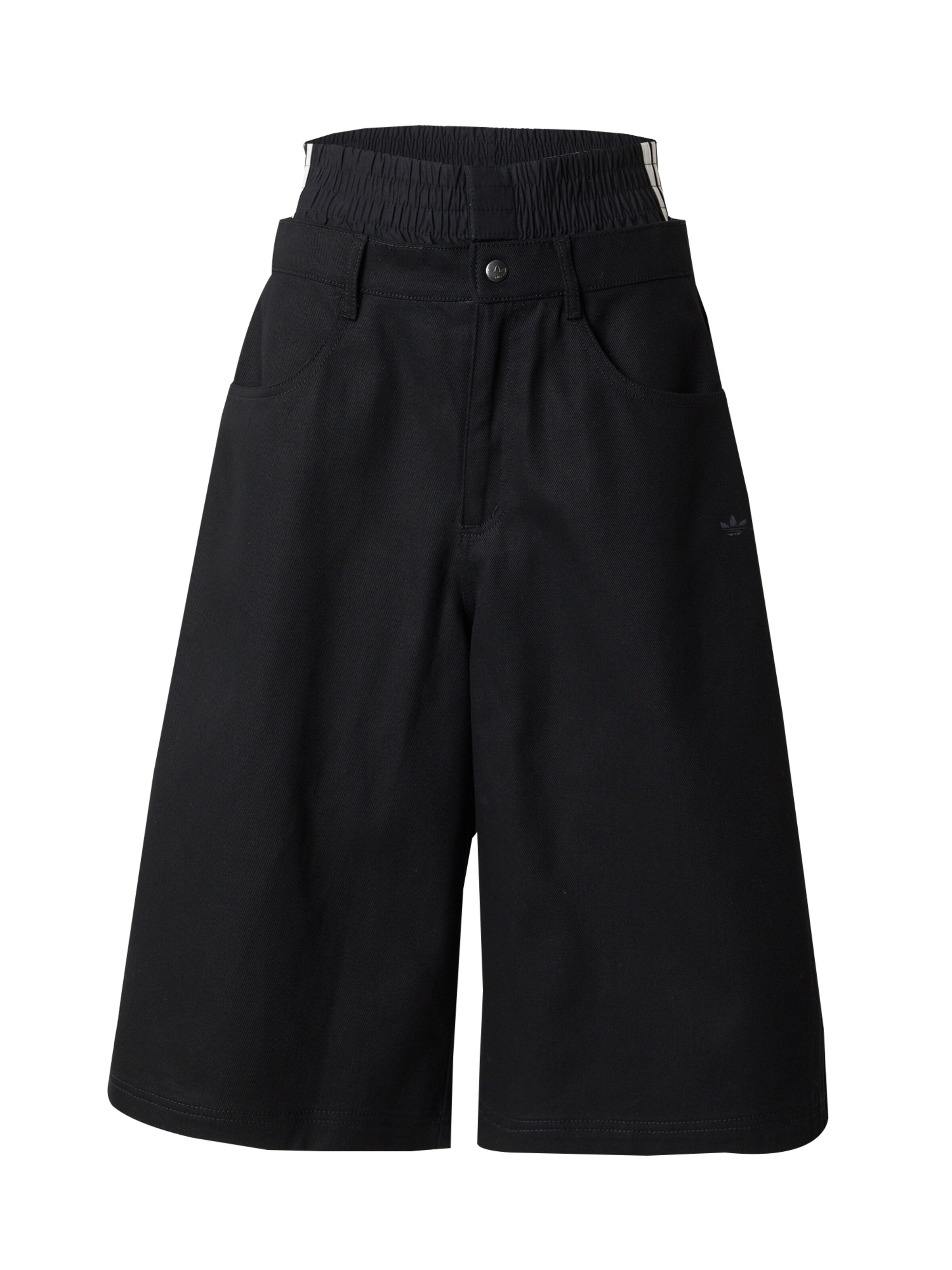 juoda ADIDAS ORIGINALS Plačios klešnės Kelnės: priekis