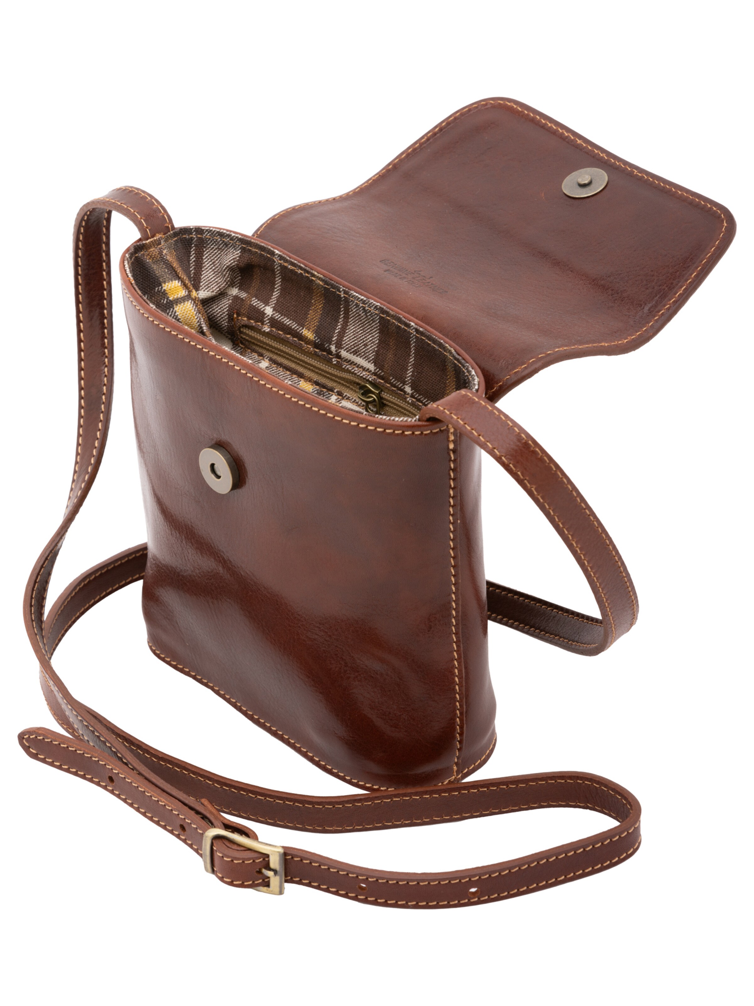 Borsa a tracolla 'Borsa a tracolla uomo vera pelle Castillon - Chiusura calamita' di I Fratelli in marrone