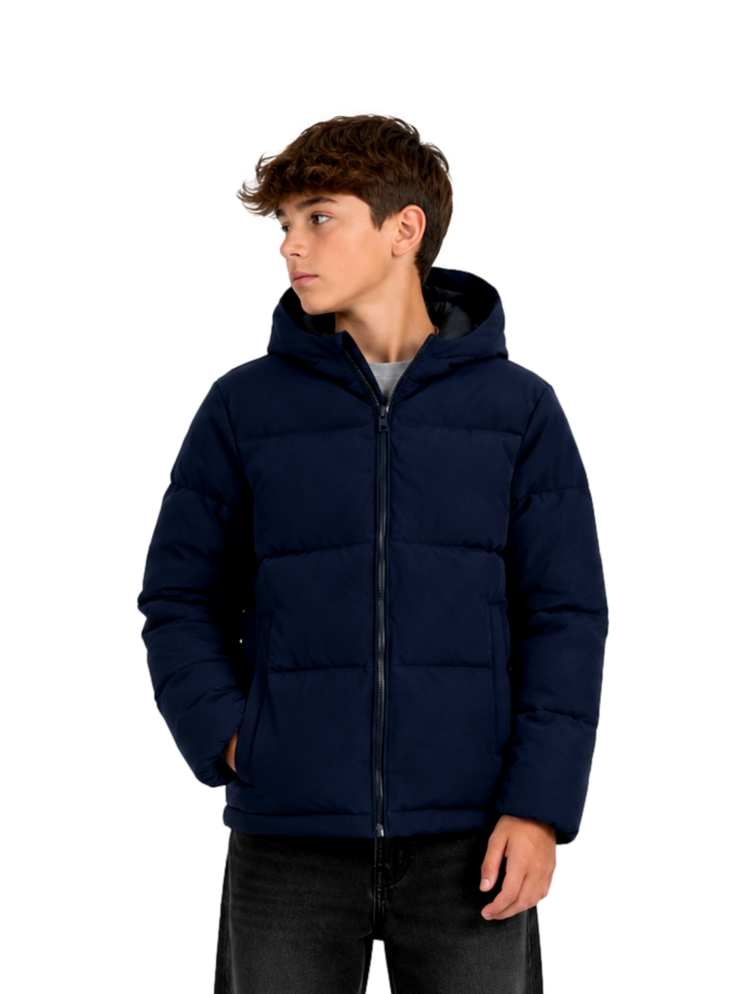 Jack & Jones Junior Winterjas 'Galaxy' in Blauw: voorkant