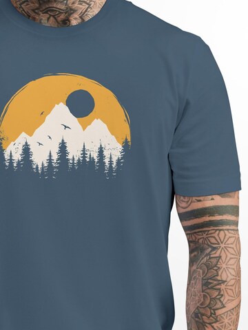 Neverless Shirt 'Mountains' in Blue