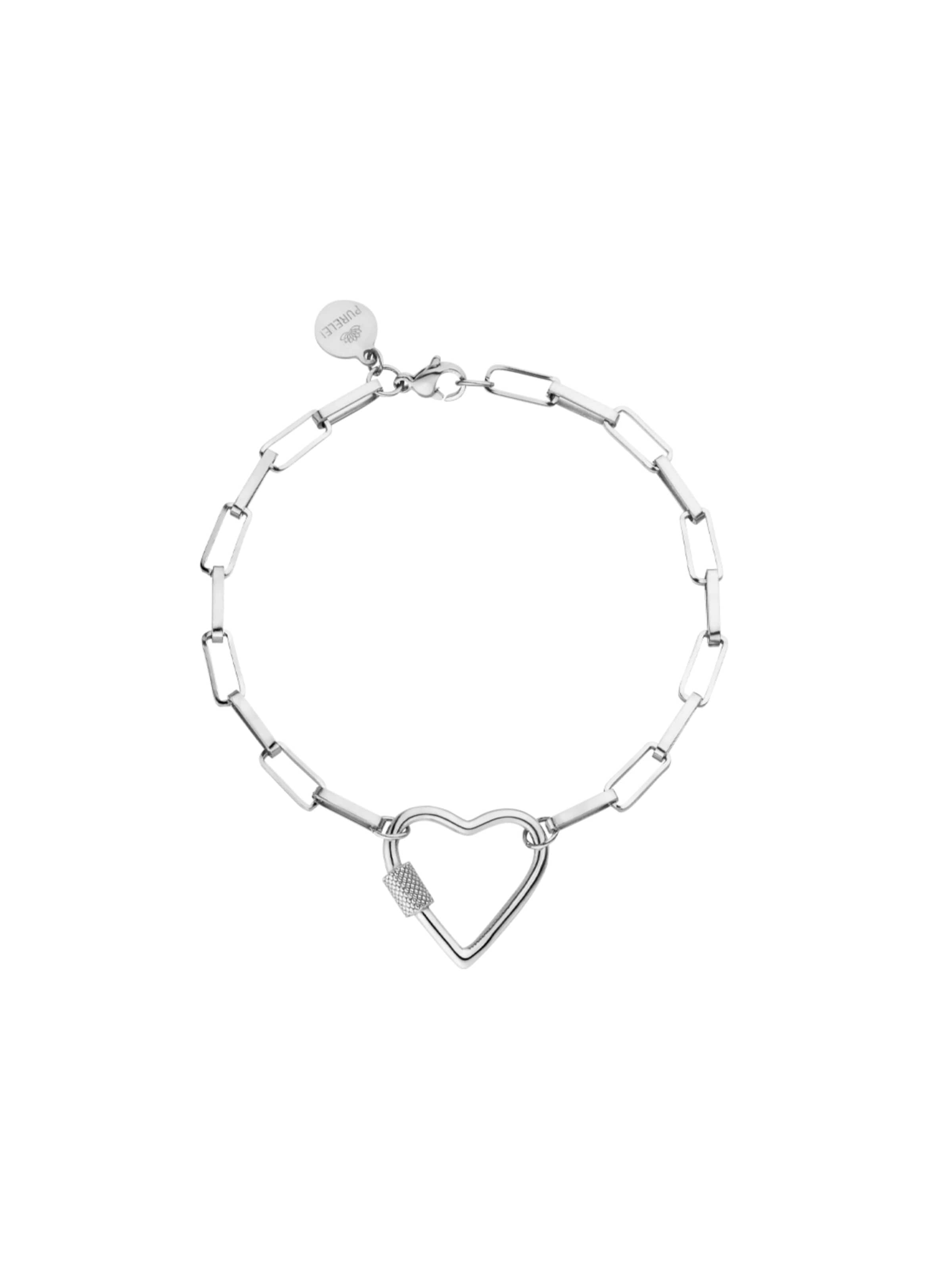 PURELEI - Pulsera 'Palekana Heart' en plata: frente