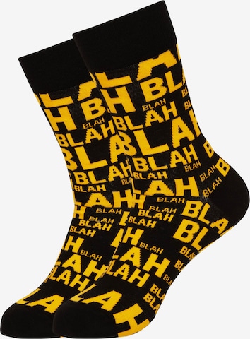 Mxthersocker Socken 'UNHINGED - BLAH-BLAH' in Schwarz