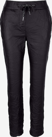 Coupe slim Pantalon MIAMODA en noir : devant