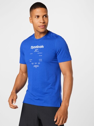 Tricou funcțional de la Reebok pe albastru: față