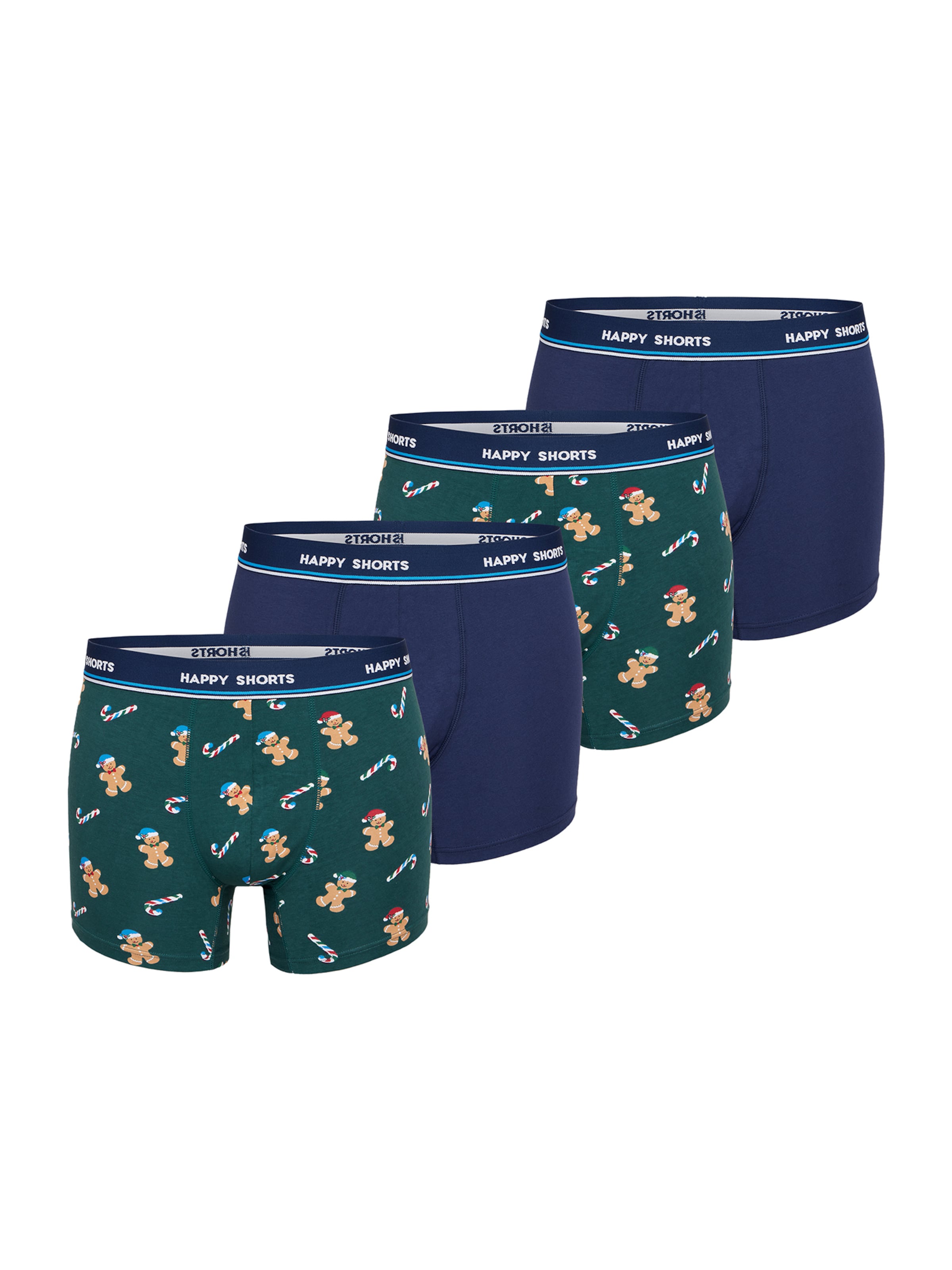 Boxers ' Jersey X-Mas ' Happy Shorts en bleu : devant