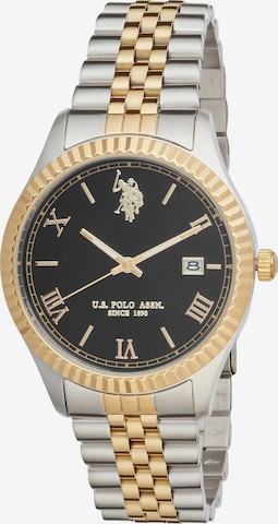U.S. POLO ASSN. Analoog horloge 'Brandon Steel' in Zwart: voorkant